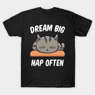 Dream Big, Nap Often Funny Quote T-Shirt